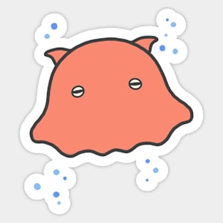 Mendako the Umbrella Octopus Cute Deep Sea Ocean Fish Art Logo Sticker